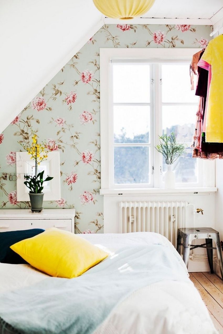 Fotografie v modernom štýle: interiér spálne s dvomi typmi tapiet a špecifikami ich tvorby