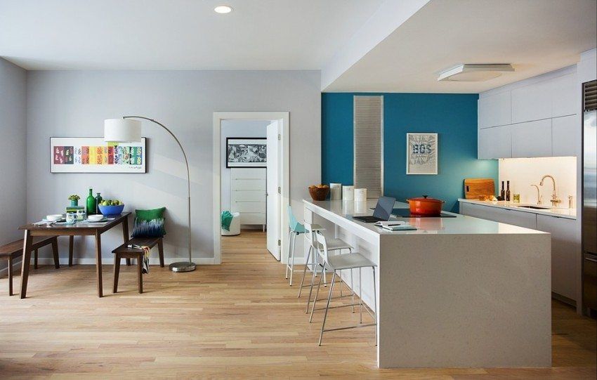 Obývacia izba s kuchyňou: fotografie z najlepších interiérov