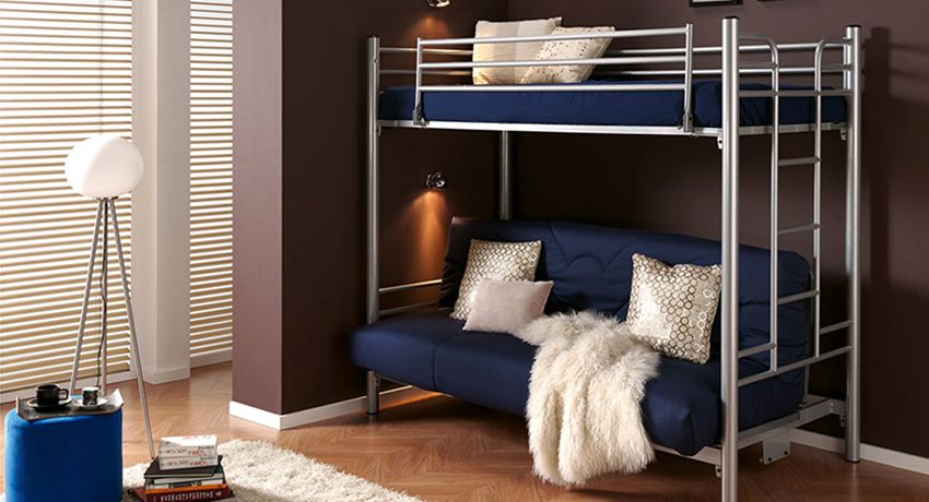 Poschodová posteľ s pohovkou: komfort a optimalizácia miesta