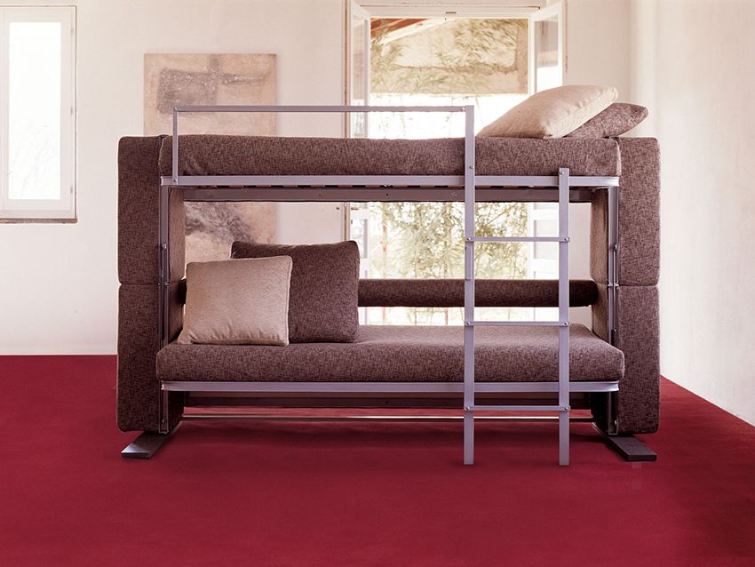 Poschodová posteľ s pohovkou: komfort a optimalizácia miesta