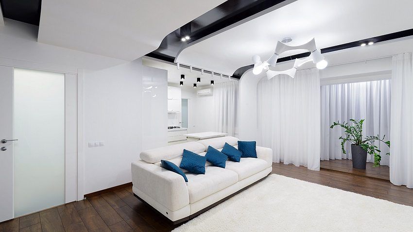 Stretch stropy pre haly. Fotografický dizajn strešného stropu v hale