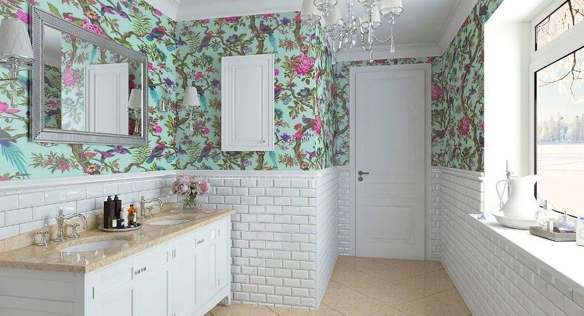 Tapeta pre kúpeľňu: univerzálne riešenie pre štýlovú miestnosť