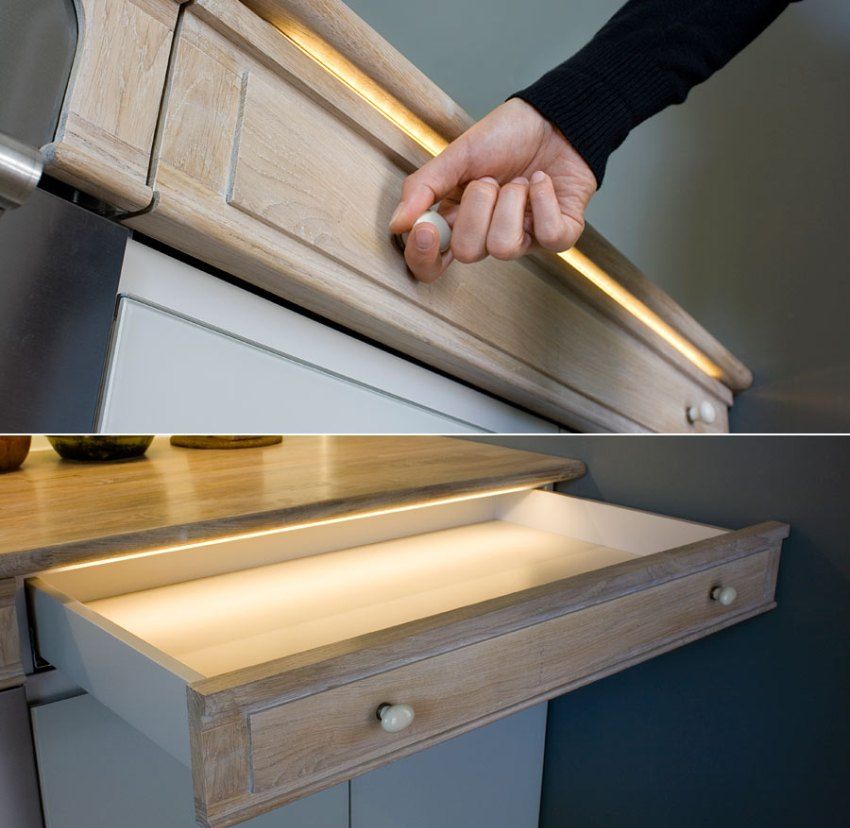 LED osvetlenie kuchyne pod skrinky: prvky výberu a inštalácie